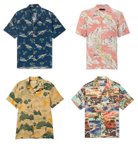 Áo sơ mi nam in họa tiết Hawaii & Nhật Bản