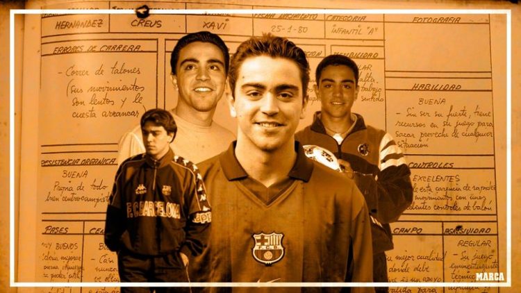 Bản báo cáo đánh giá cầu thủ về Xavi Hernandez ngày ở U14