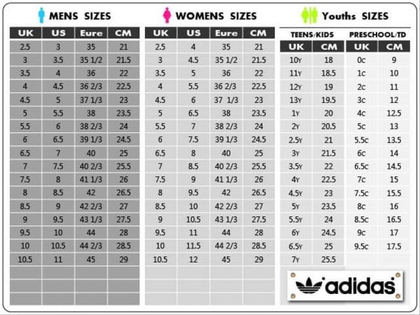 adidas sports bra size chart us