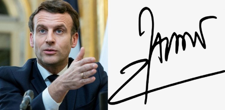 Chữ ký của Tổng thống Pháp Emmanuel Macron