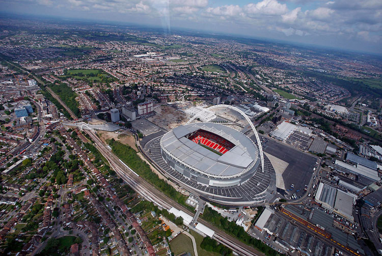 Sân Wembley nhìn từ trên cao.