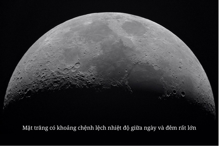 Sự chênh lệch nhiệt độ đáng sợ trên mặt trăng
