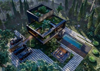 Hugging House: Nhà sinh thái hiện đại với khu vườn trên mái