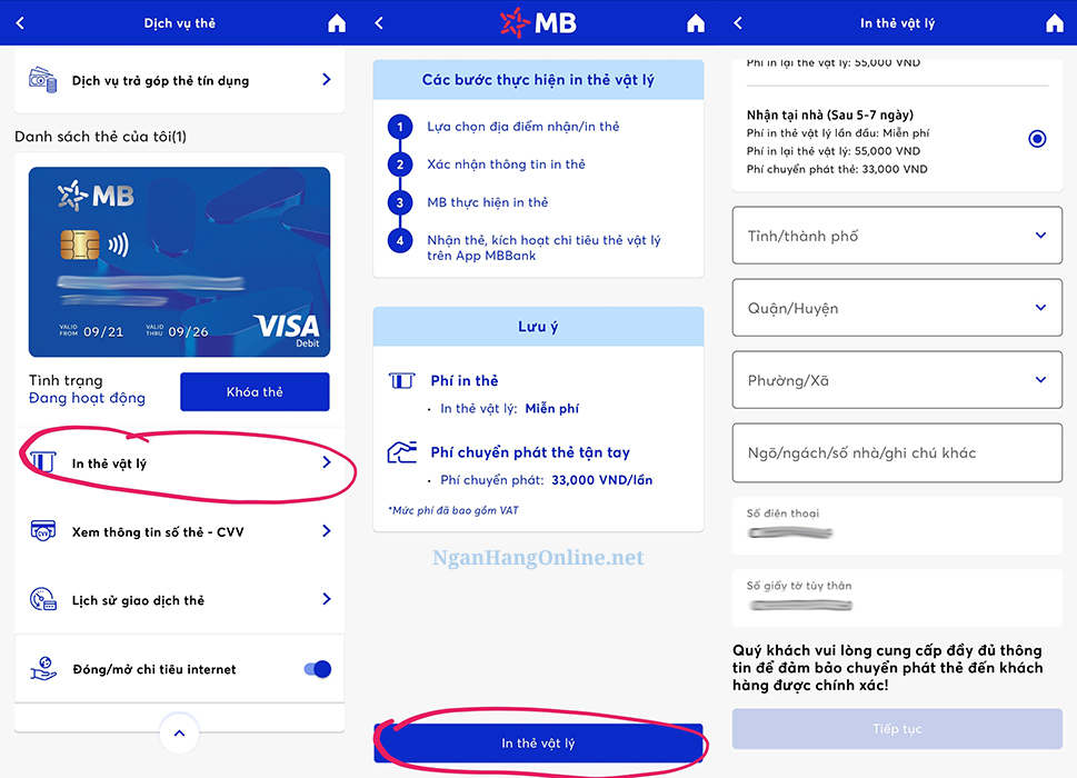 đăng ký làm thẻ ngân hàng mb online