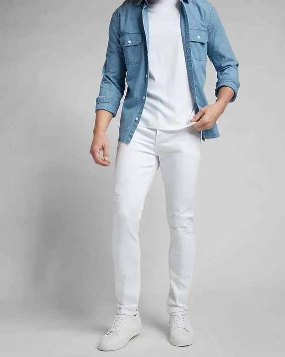 Phối đồ với quần jeans trắng
