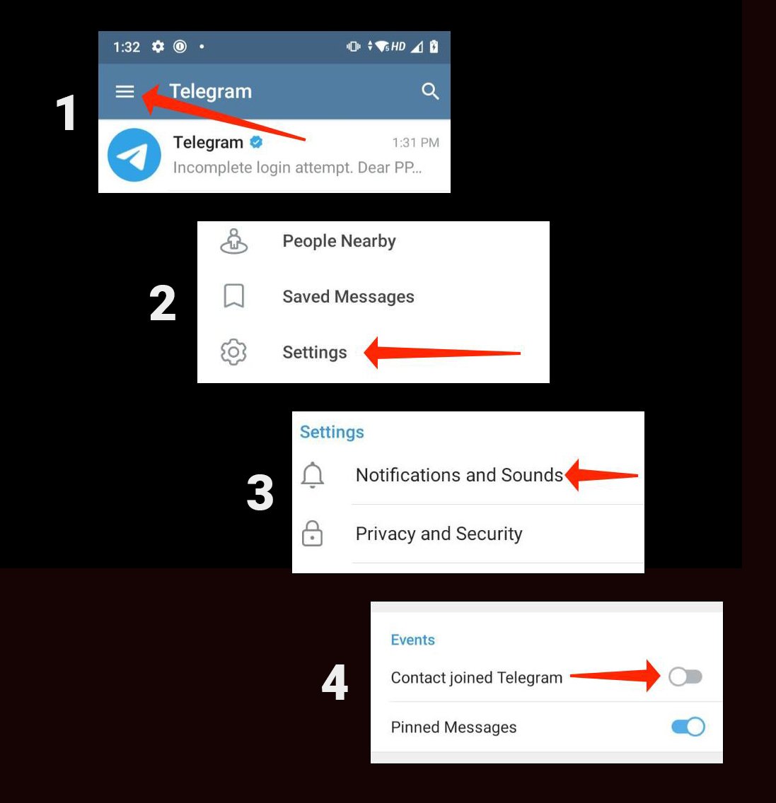 Cách tắt thông báo người mới tham gia Telegram trên điện thoại Android - Menback