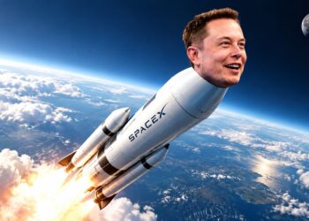 Elon Musk trên tên lửa SpaceX hướng tới vũ trụ